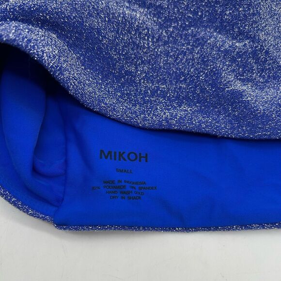 Mikoh Kano Muliki Metallic Blue Bikini Swimsuit Top SMALL High Wasit Bottoms XS - Picture 8 of 8